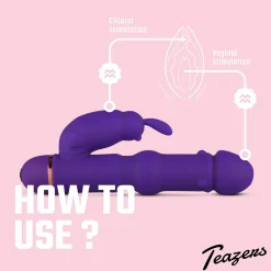 Teazers Siliconen Rabbit Vibrator - Paars