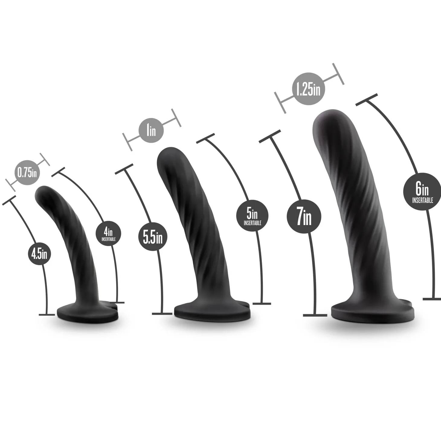 Temptasia - Twist Dildo Kit - Set Van 3