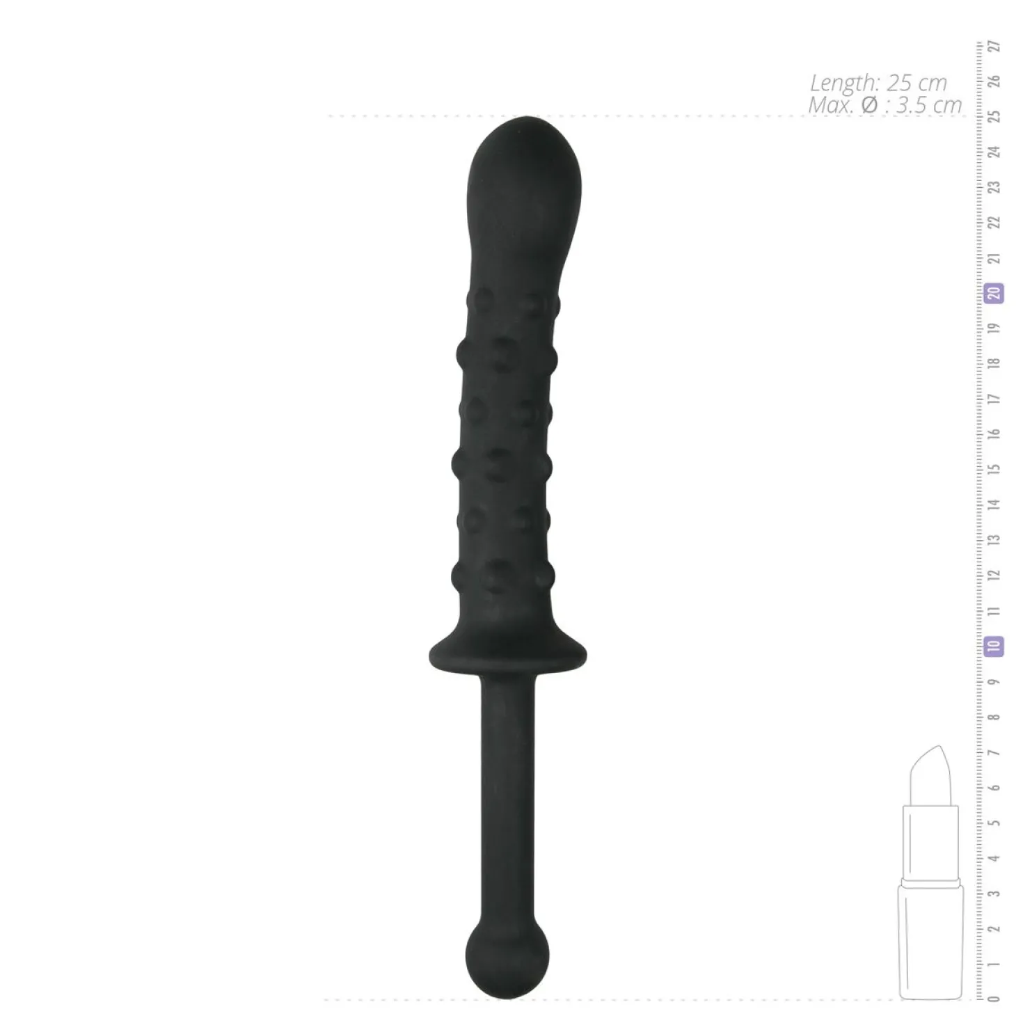 The Handler Dildo Met Handvat Zwart - 25 cm
