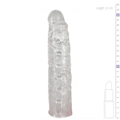 Transparante en verlengende penis sleeve