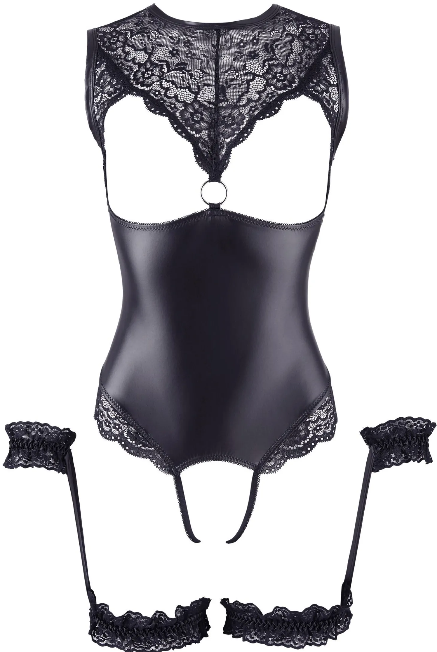 Wetlook body met open kruis