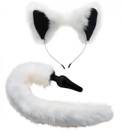 White Fox Buttplug & Haarband Set