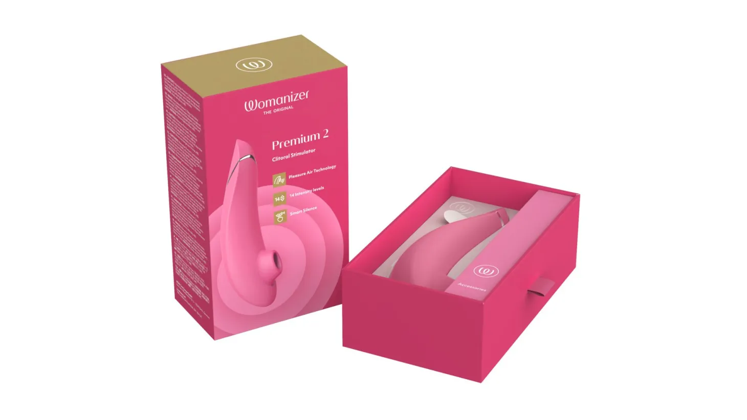Womanizer Premium 2 Luchtdrukvibrator - Raspberry