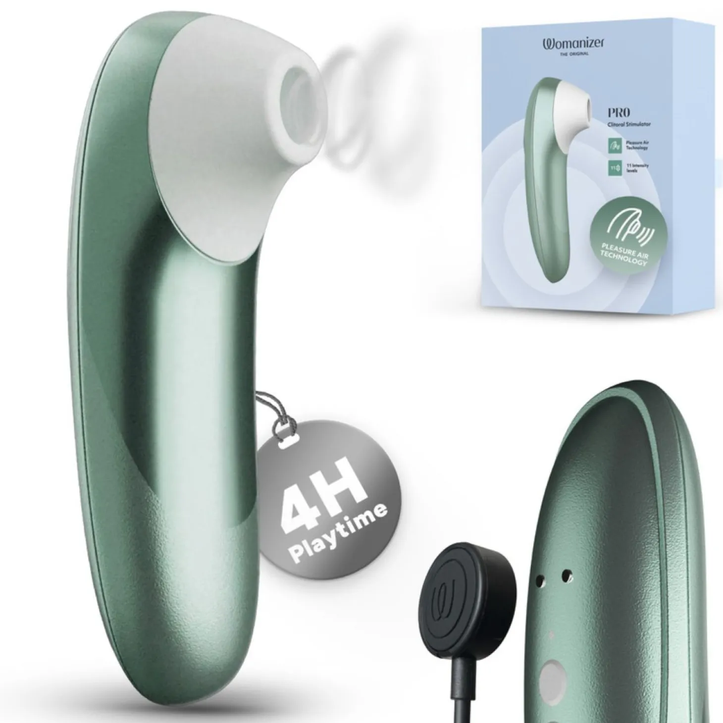 Womanizer Pro - Luchtdruk Vibrator - Sage Green
