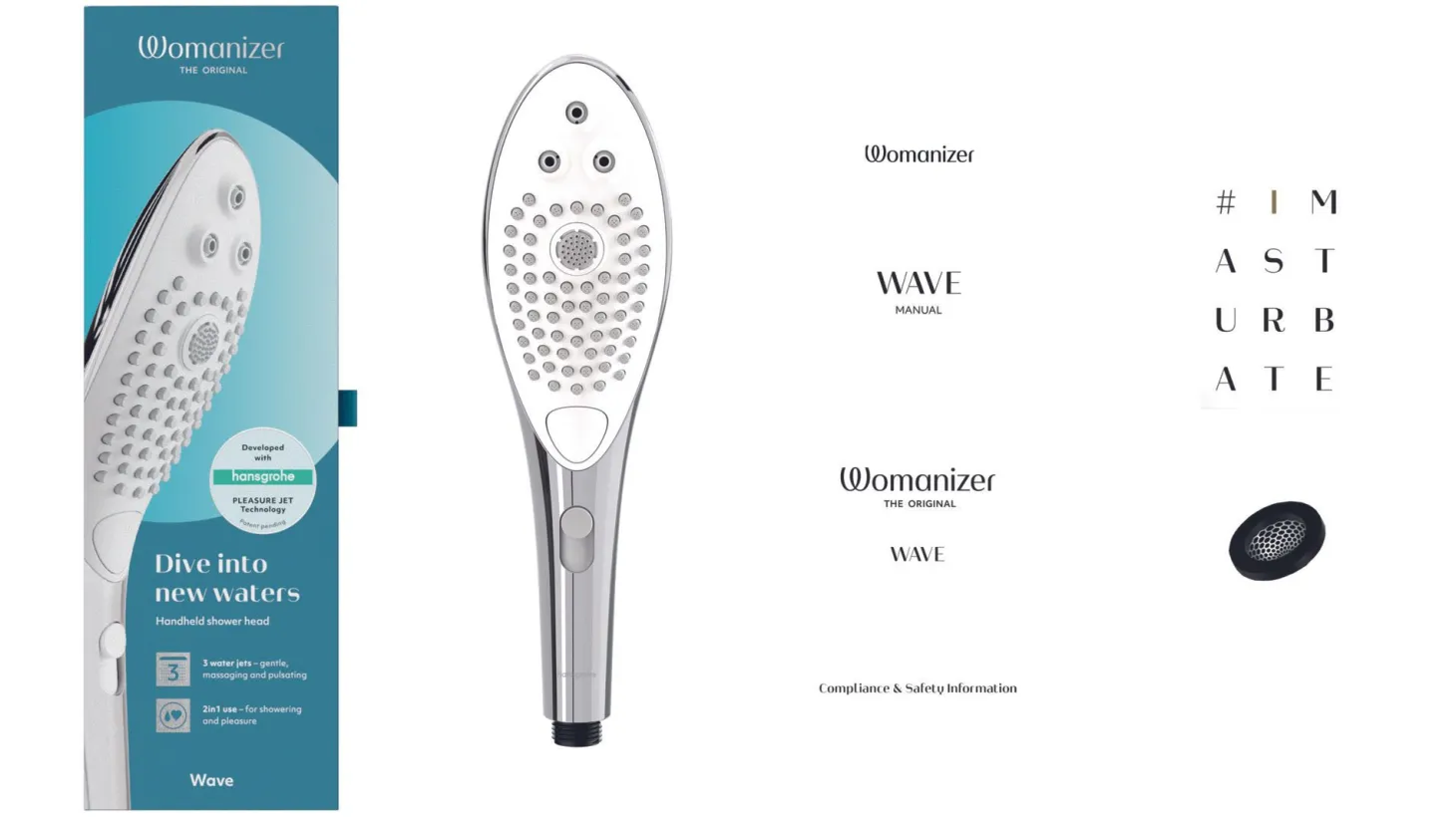 Womanizer Wave Douchekop - Chrome