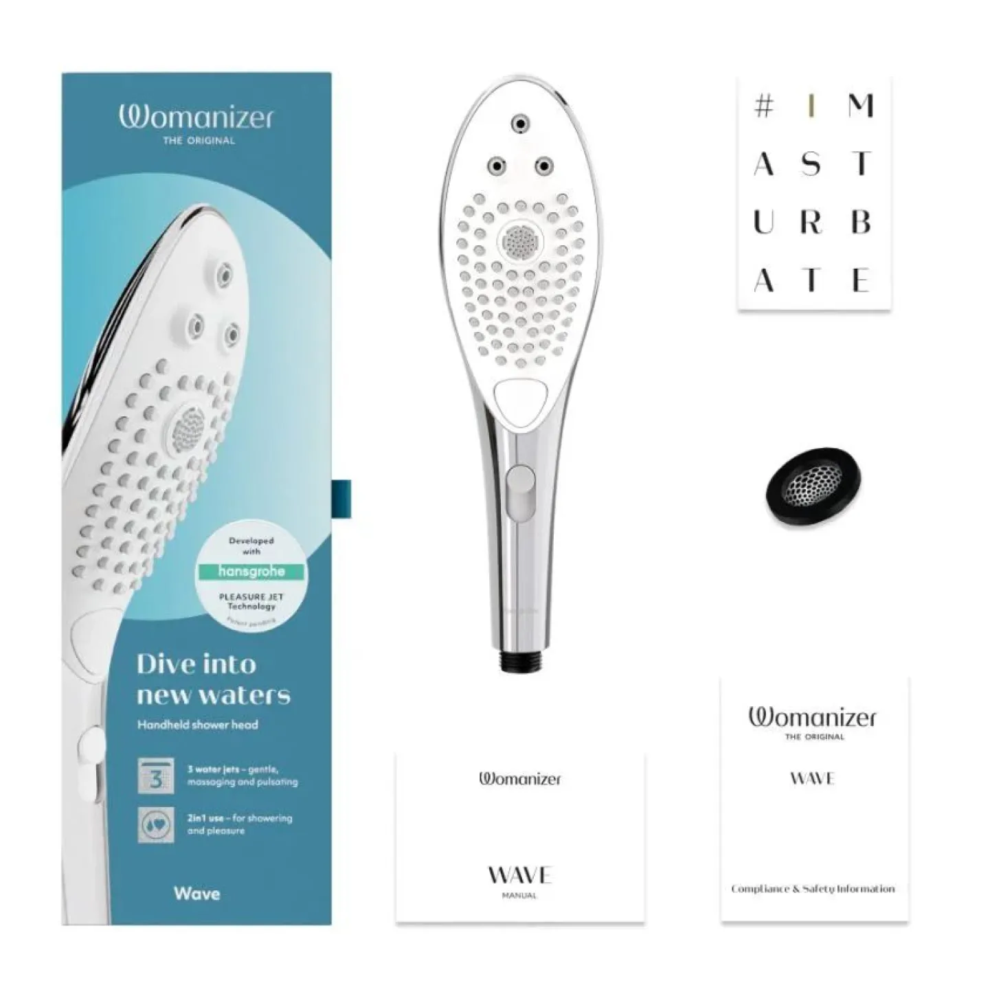 Womanizer Wave Douchekop - Chrome