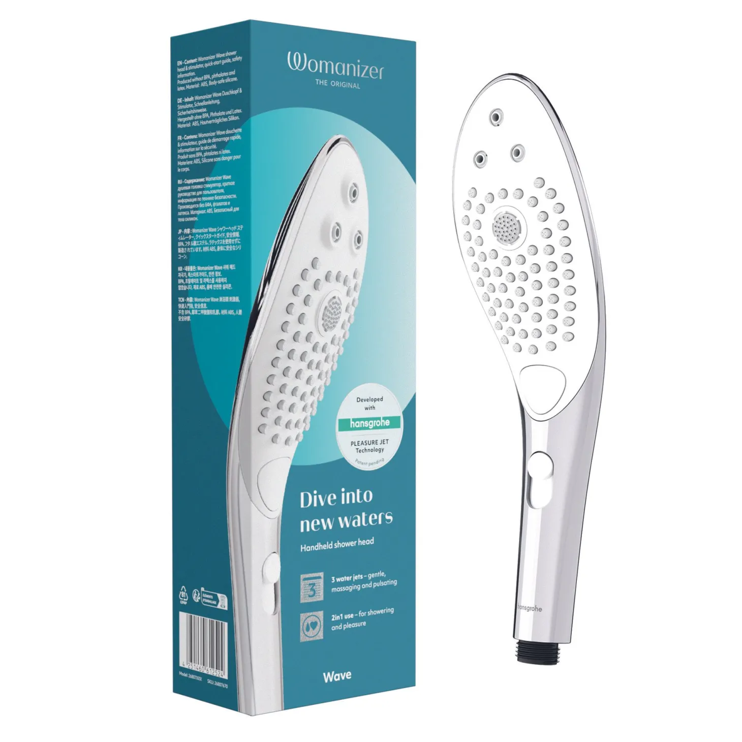 Womanizer Wave Douchekop - Chrome