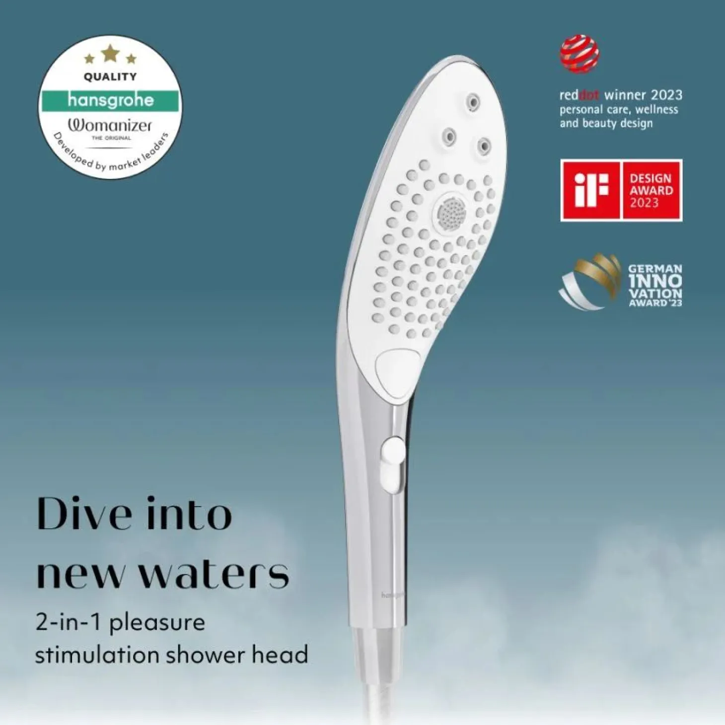 Womanizer Wave Douchekop - Chrome