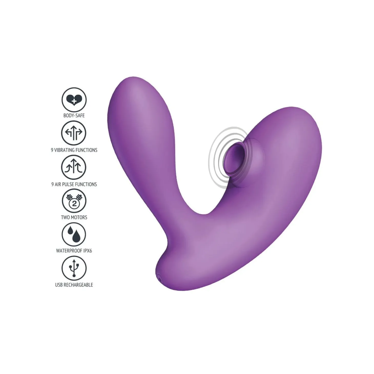 Xocoon - DuoVibe 1 Air Vibrator - Paars