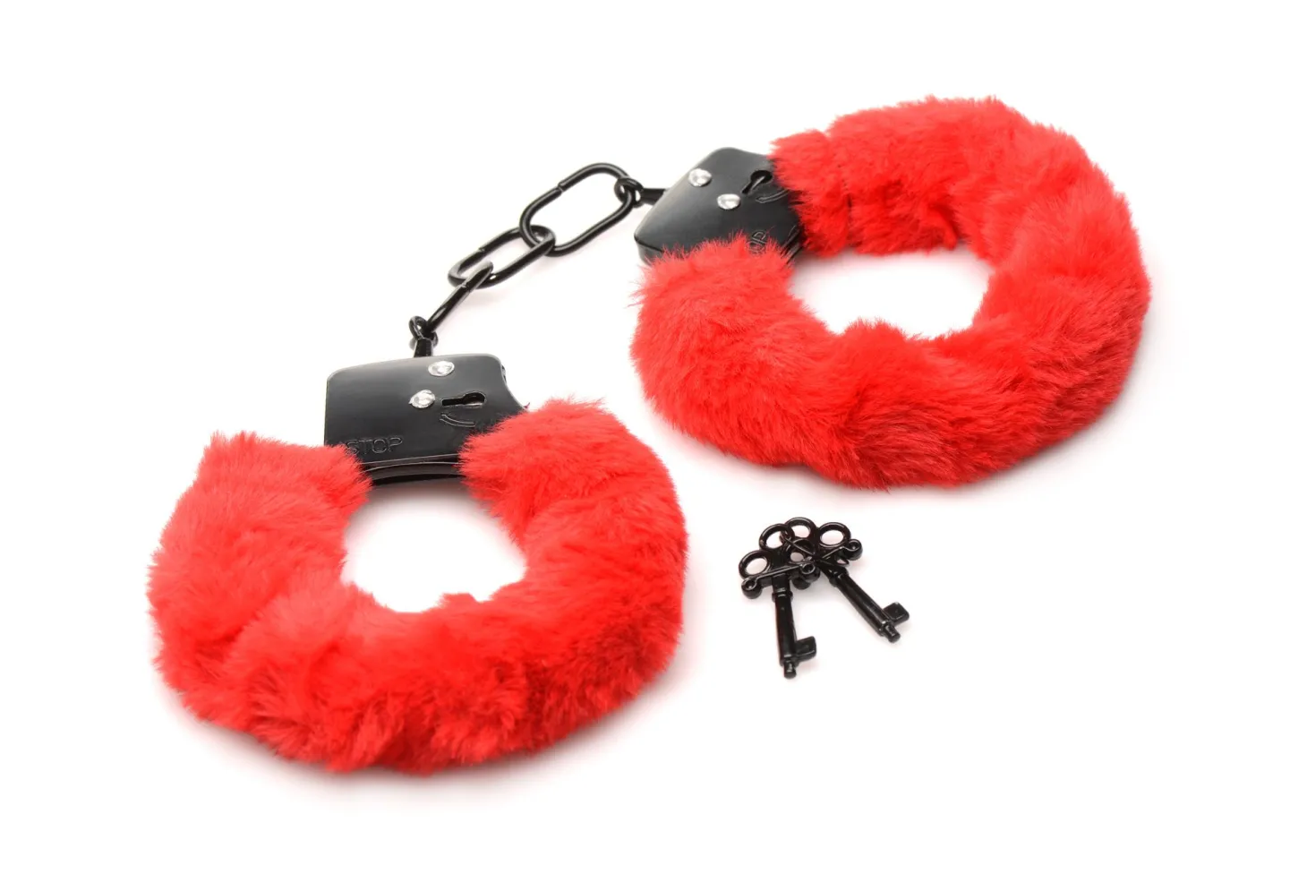 XR Brands - Cuffed In Fur Handboeien - Rood