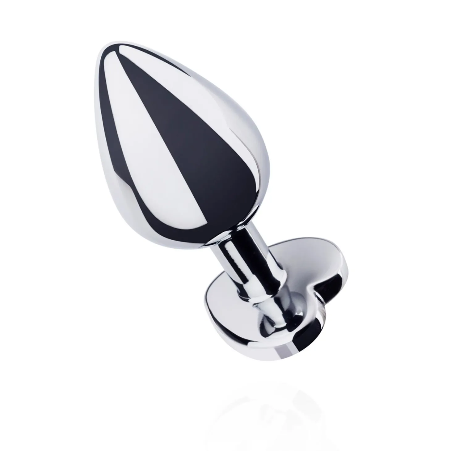 Zilveren buttplug met helder hartje