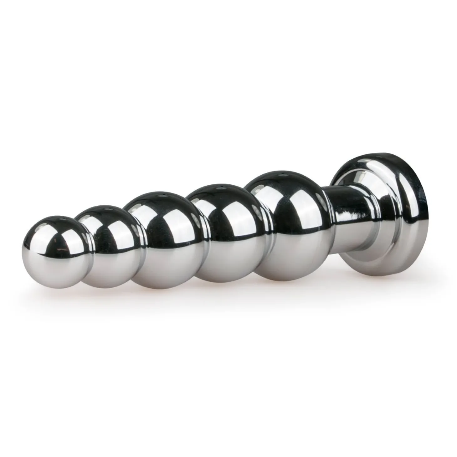 Zilveren dunne buttplug met kristal
