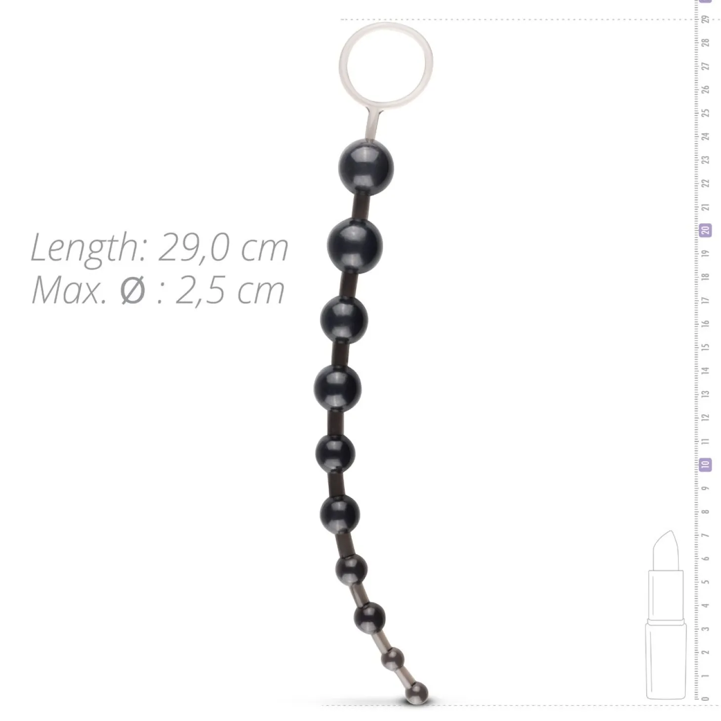 Zwarte Anaalketting Met Ring