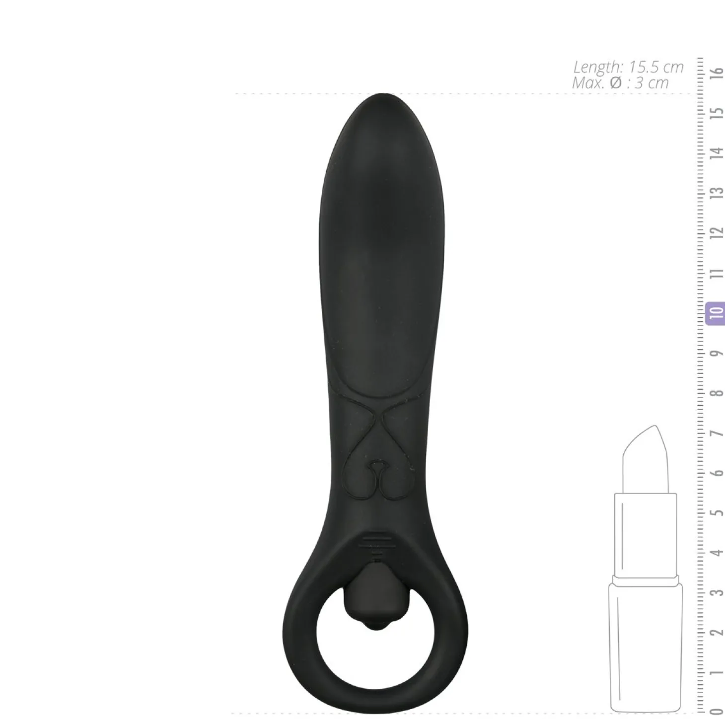 Zwarte Anaal Vibrator - 15,5 cm