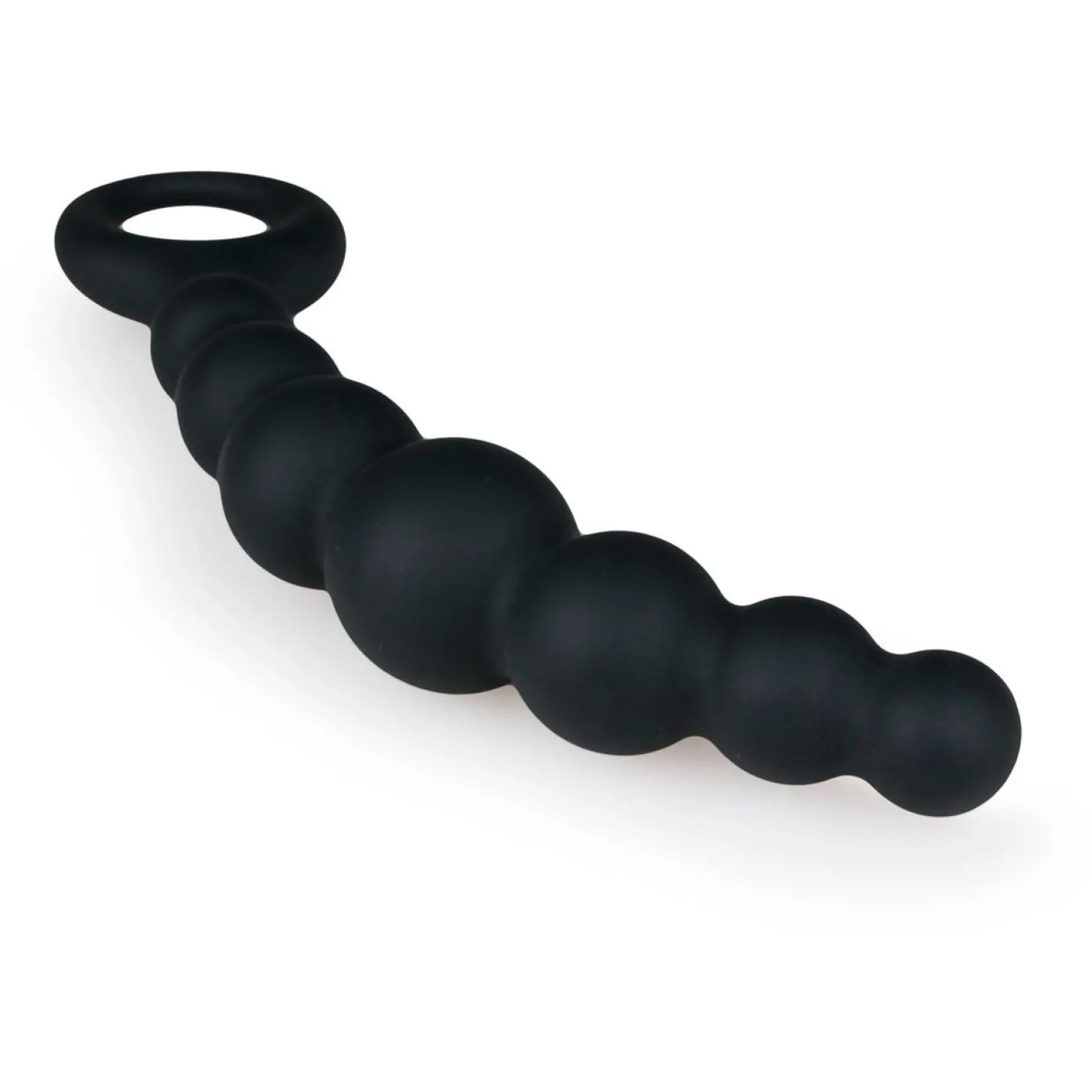 Zwarte Anale Plug Met Kralen - 19 cm