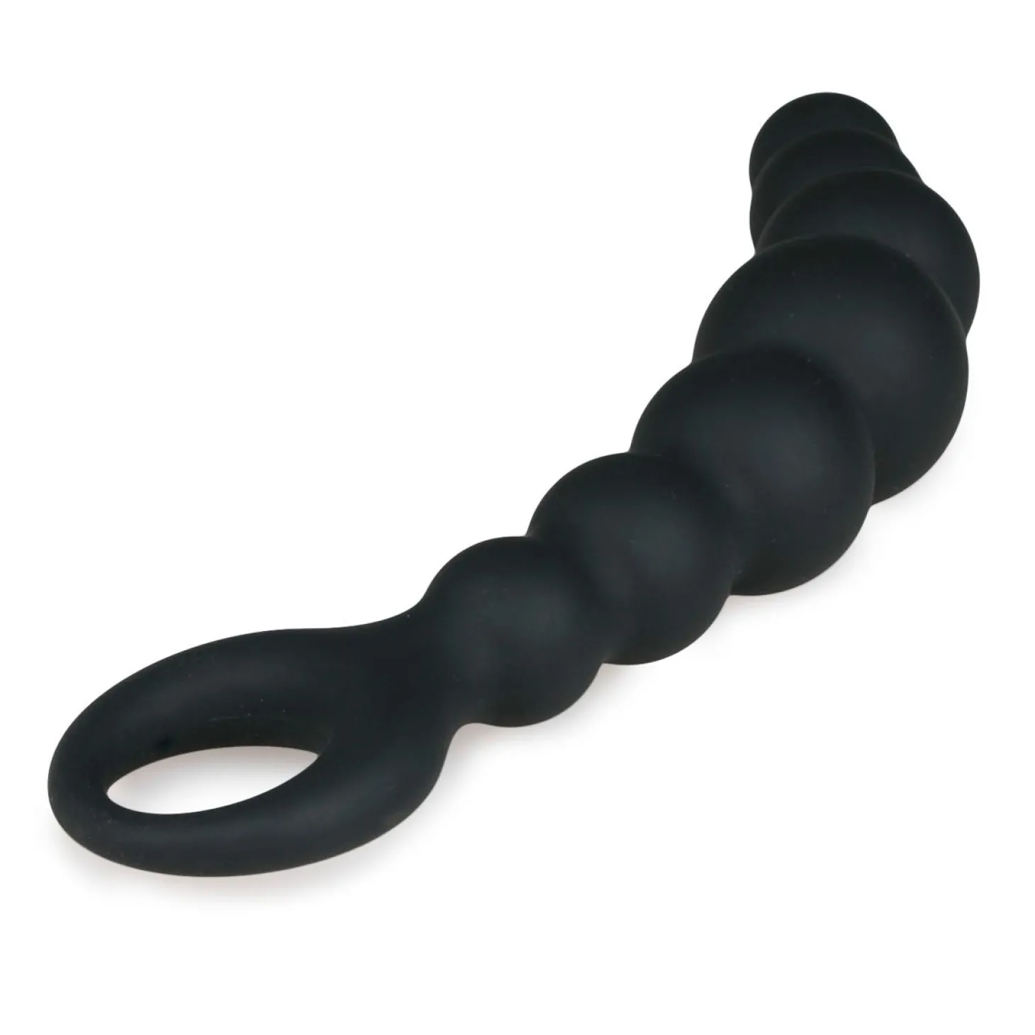 Zwarte Anale Plug Met Kralen - 19 cm