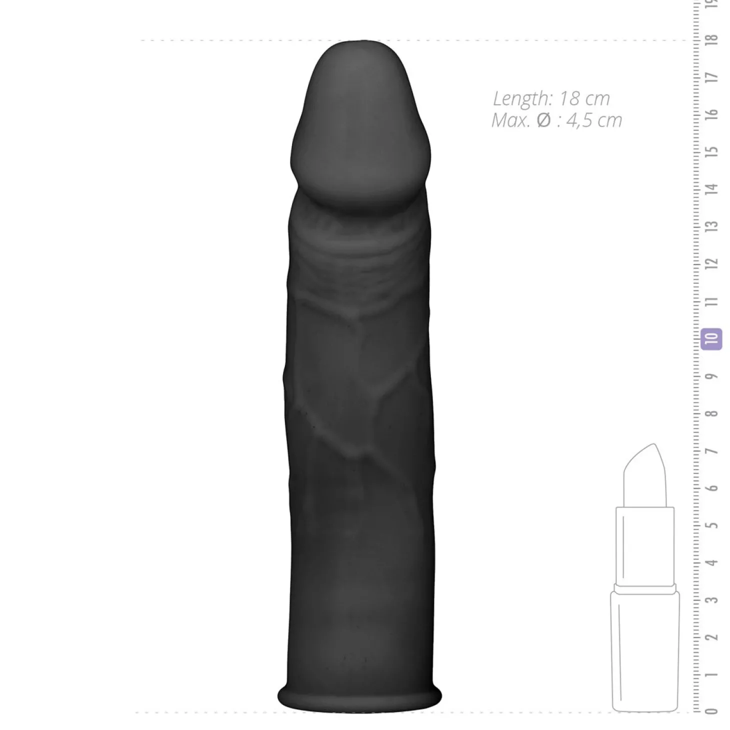 Zwarte extender penissleeve