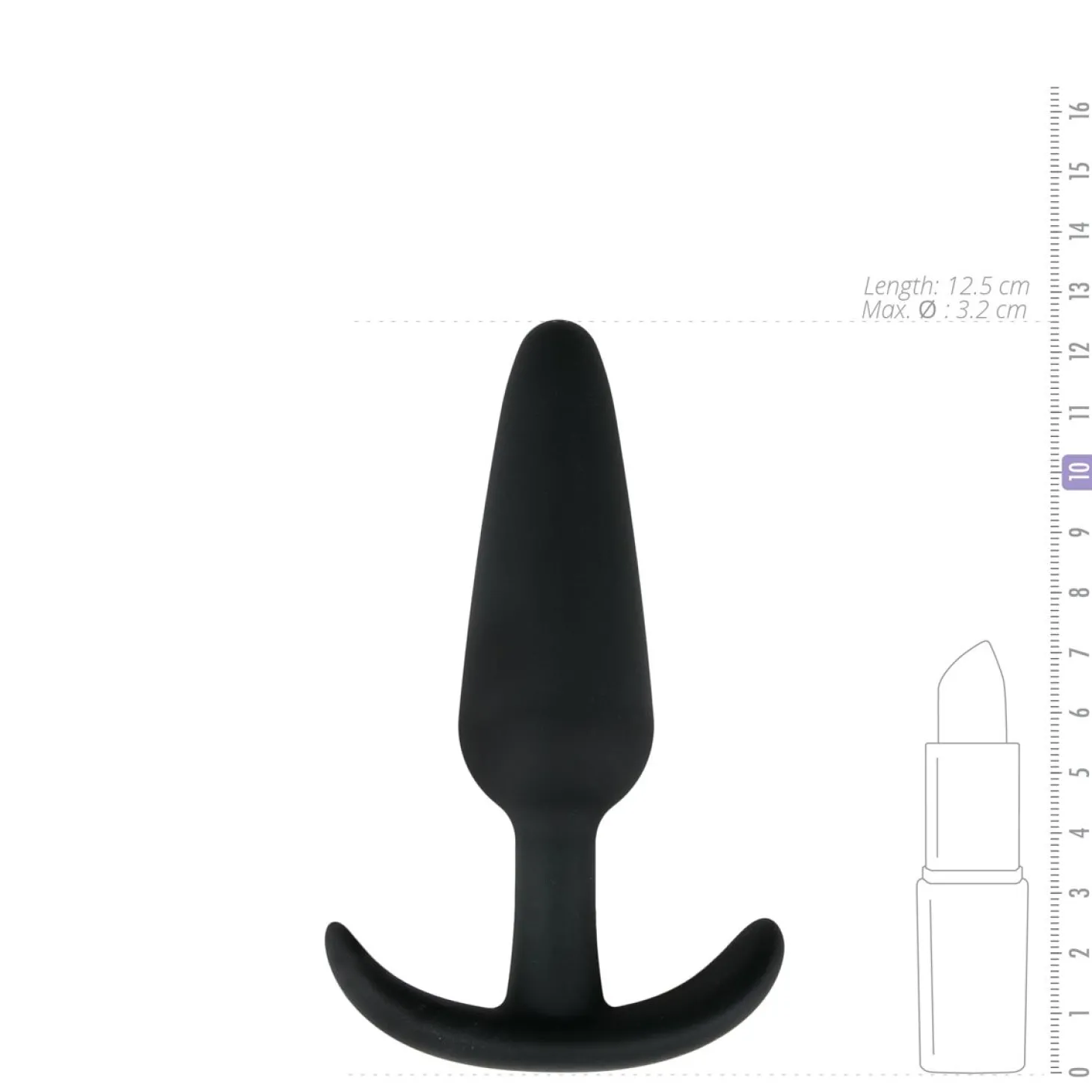 Zwarte Grote Buttplug Met Handvat - 12,5 cm