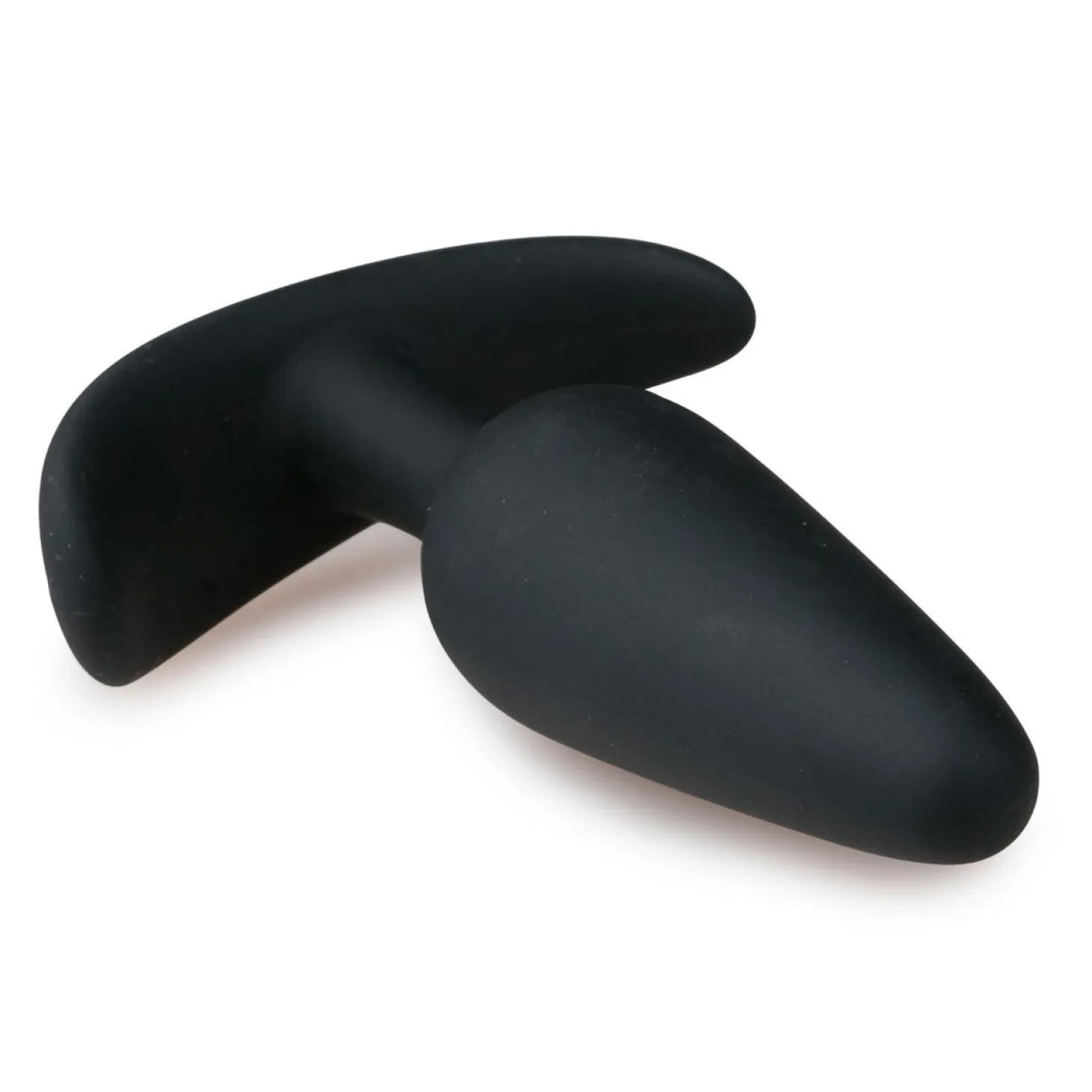 Zwarte kleine buttplug met handvat