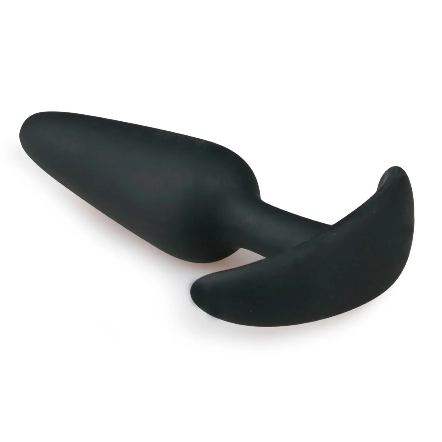 Zwarte kleine buttplug met handvat