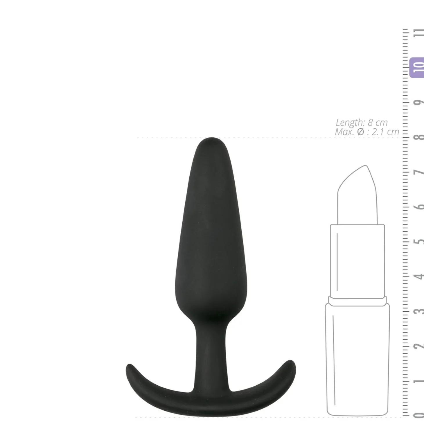 Zwarte kleine buttplug met handvat