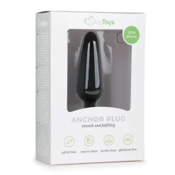 Zwarte medium buttplug met handvat