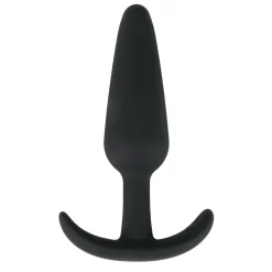 Zwarte medium buttplug met handvat