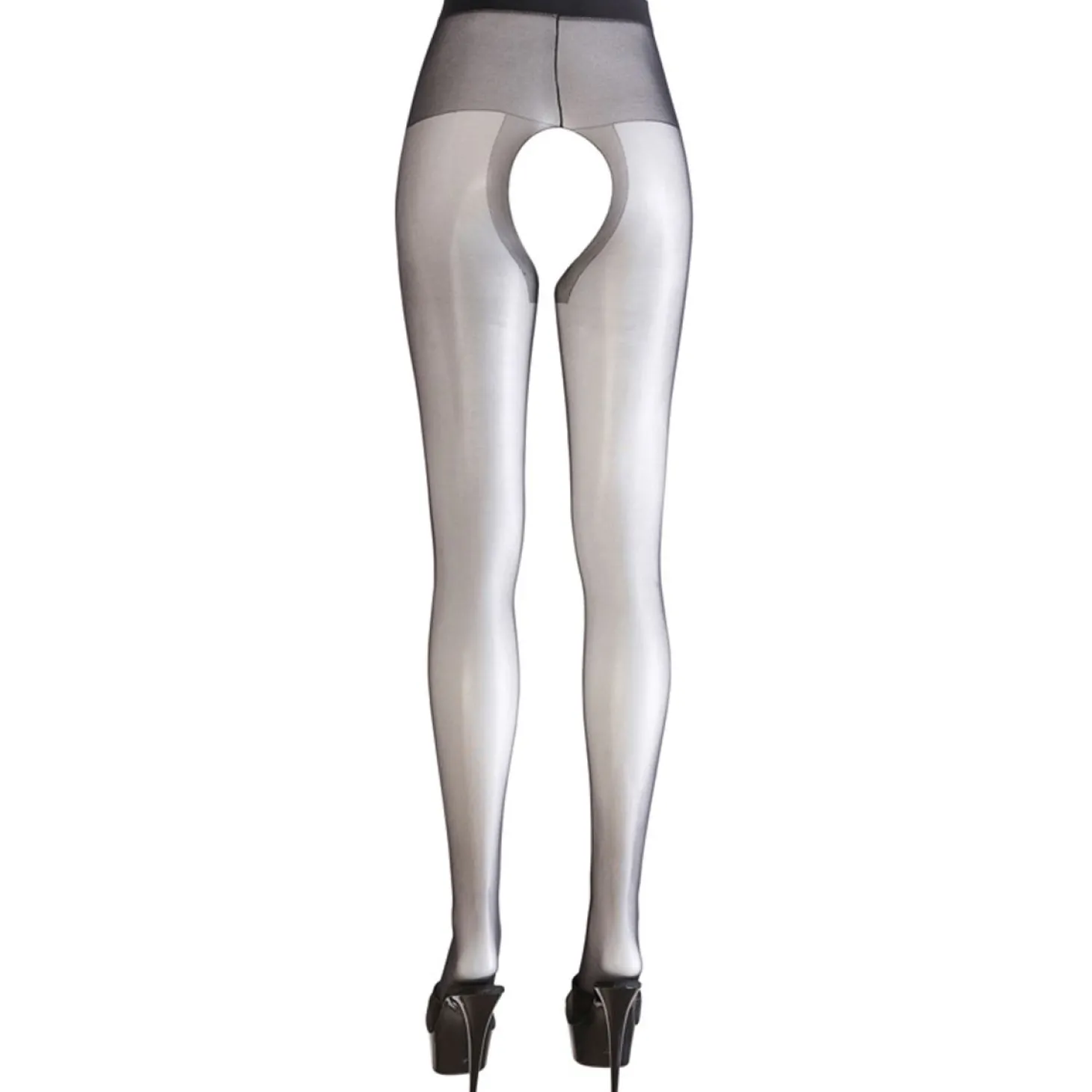 Zwarte Panty met open kruis