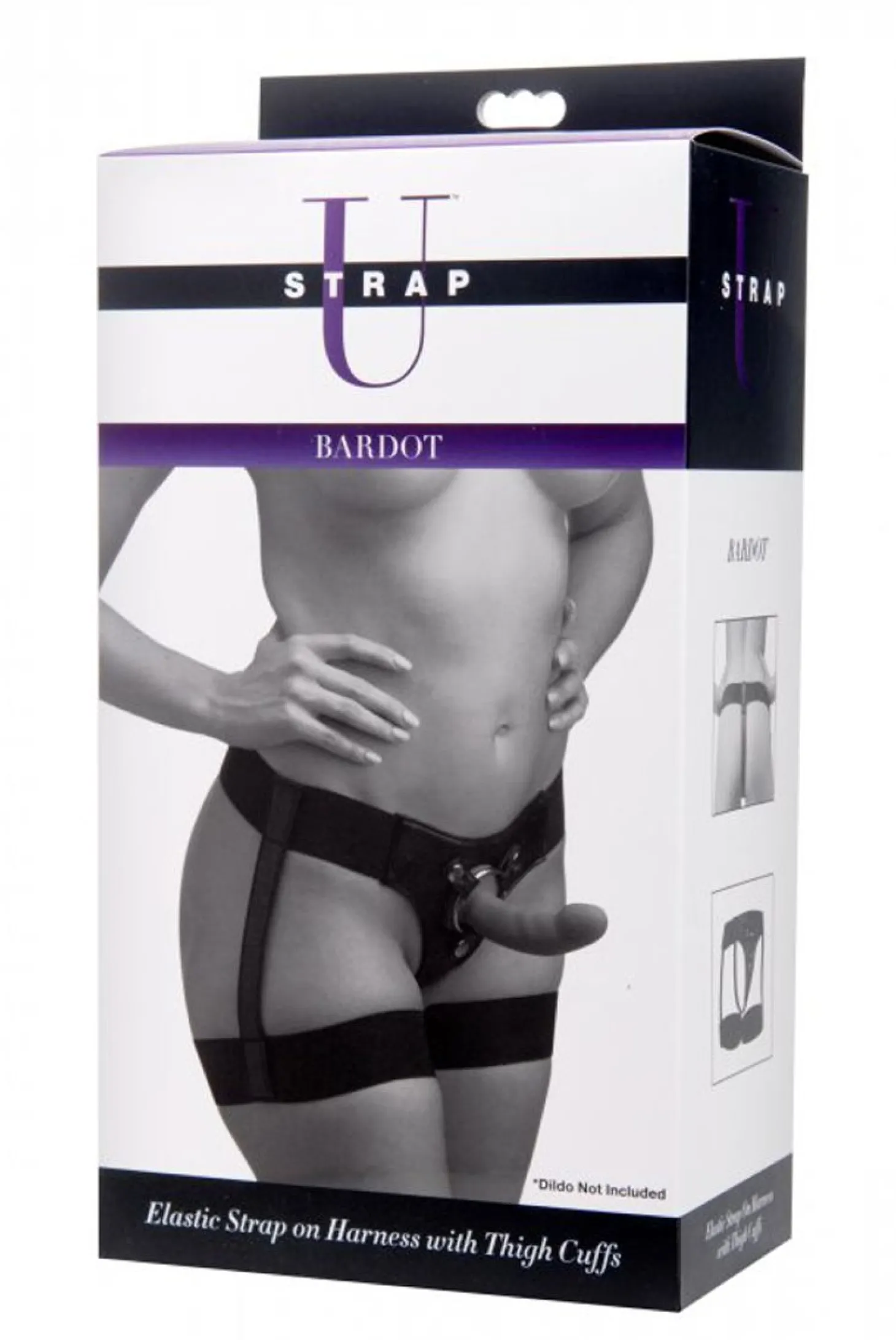 Zwart strap on harnas jarretel stijl